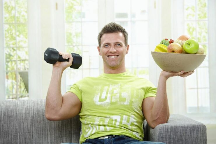 sport and healthy diet to increase strength